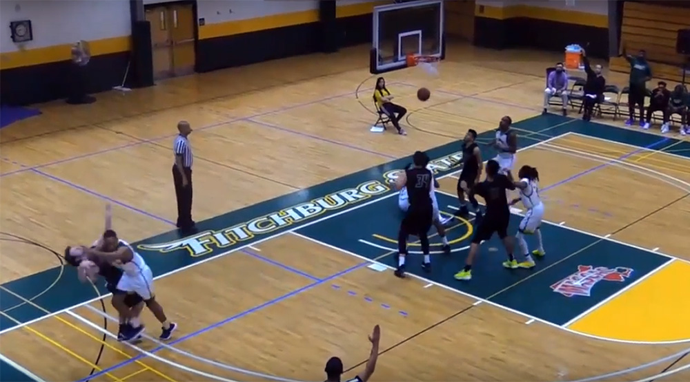 Video frame capture shows Kewan Platt leveling his Nichols opponent.