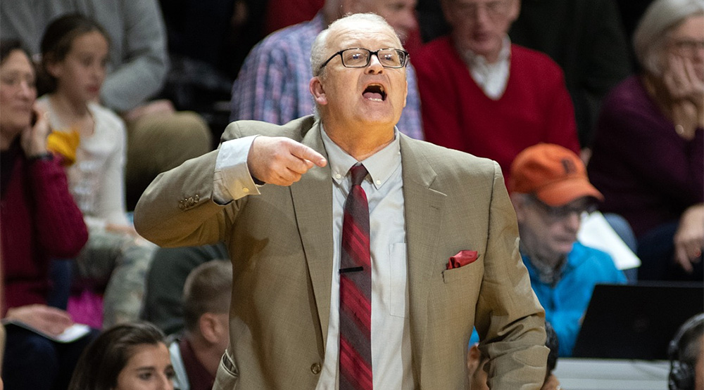Kevin Vande Streek gesticulating during a game. (Calvin athletics photo)