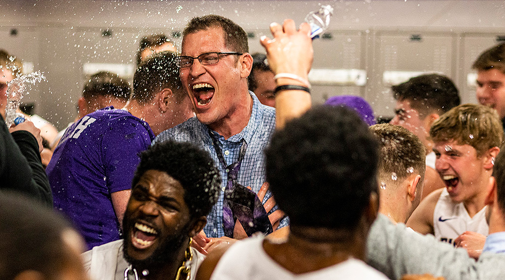 Loras celebrates its win against Nebraska Wesleyan. (Loras athletics photo)